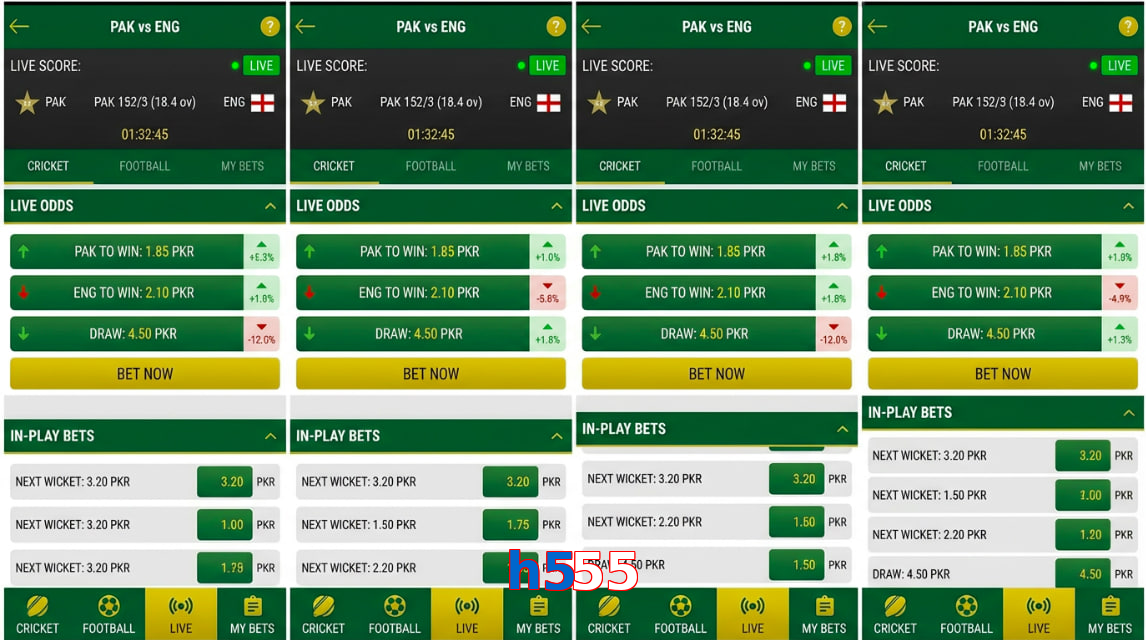Game list for H555 bet section